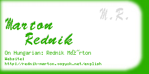 marton rednik business card